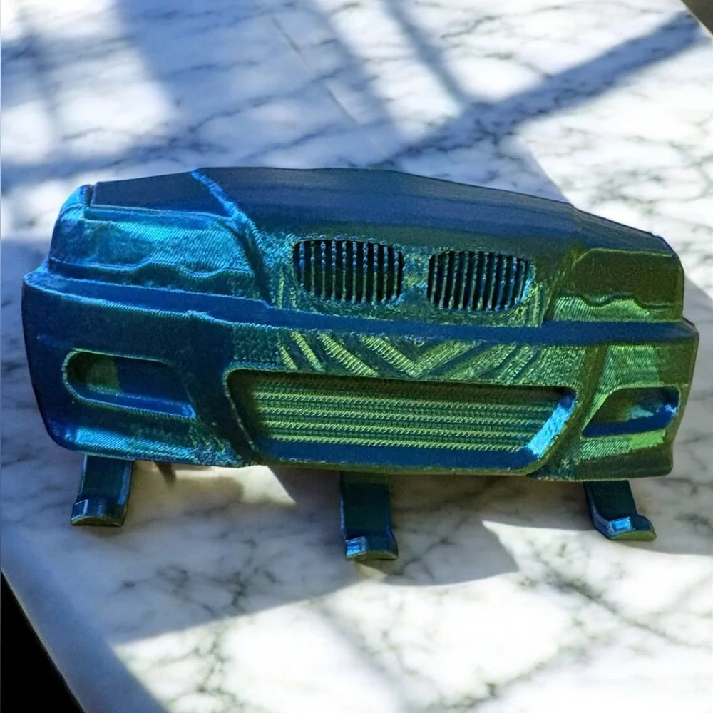 BMW E46 key holder 3D printed Blue Car Grille Model 5x3in